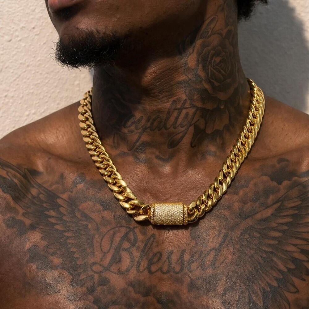 Gold Plated Cuban Link Chain 15 D 7